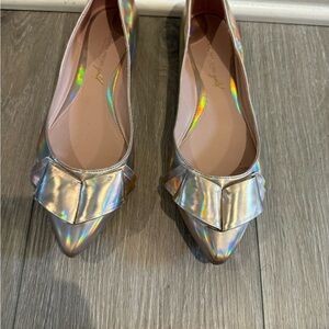 Christian Siriano Iridescent Holographic Pointed Flats